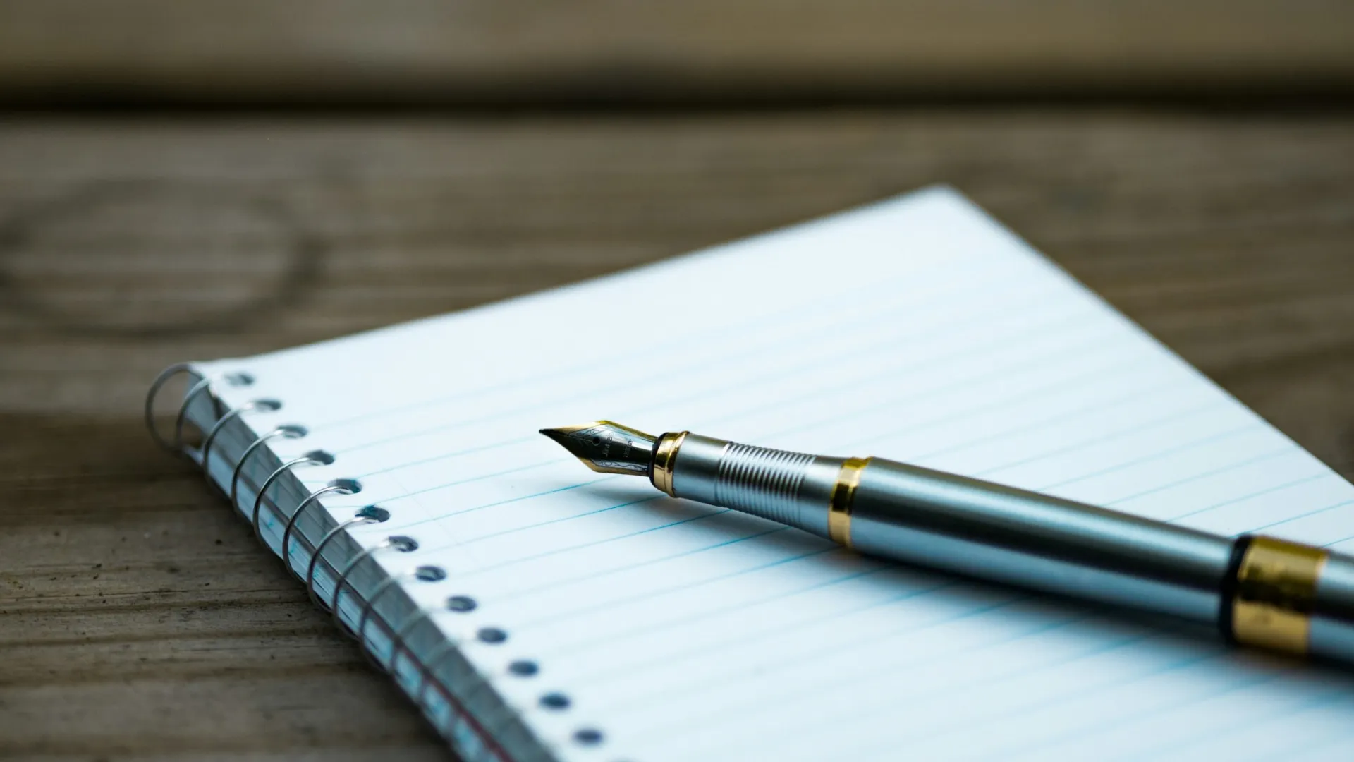 pen resting on notebook