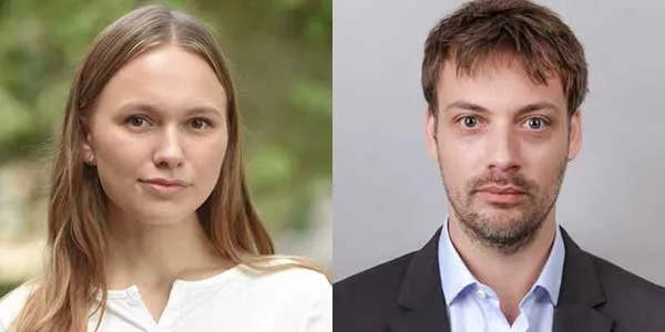 photos of Oksana Kuznetsova, left, and Charles Angelucci