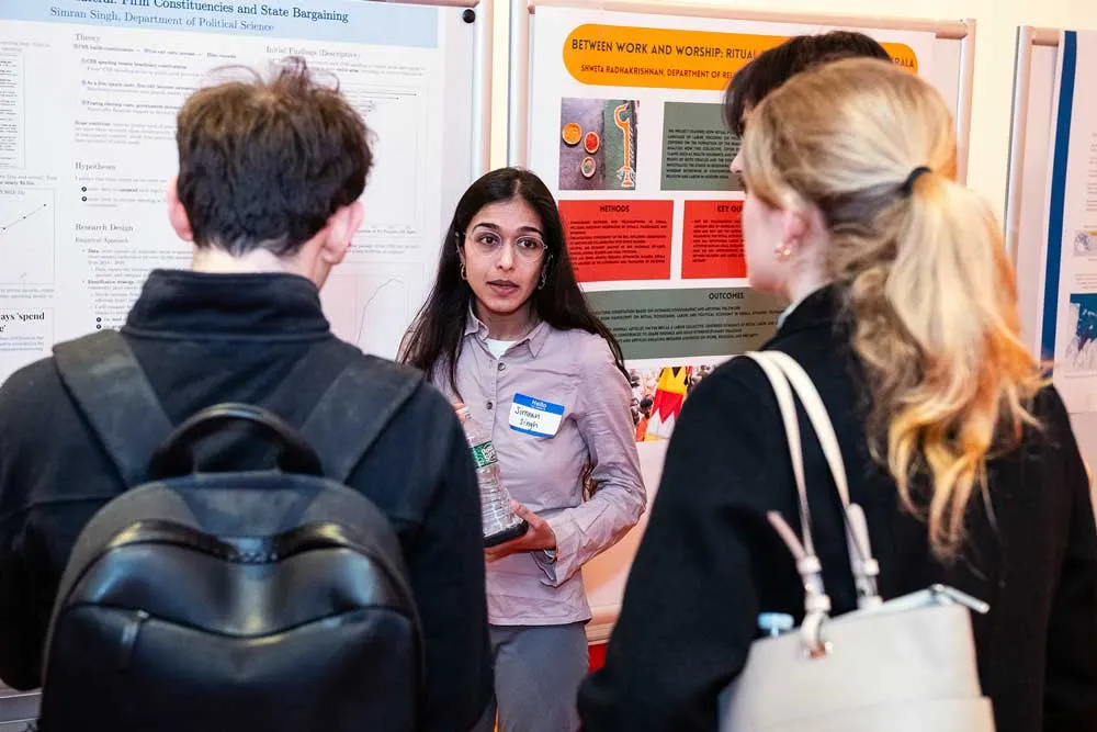 doctoral student grantees presenting during a poster session