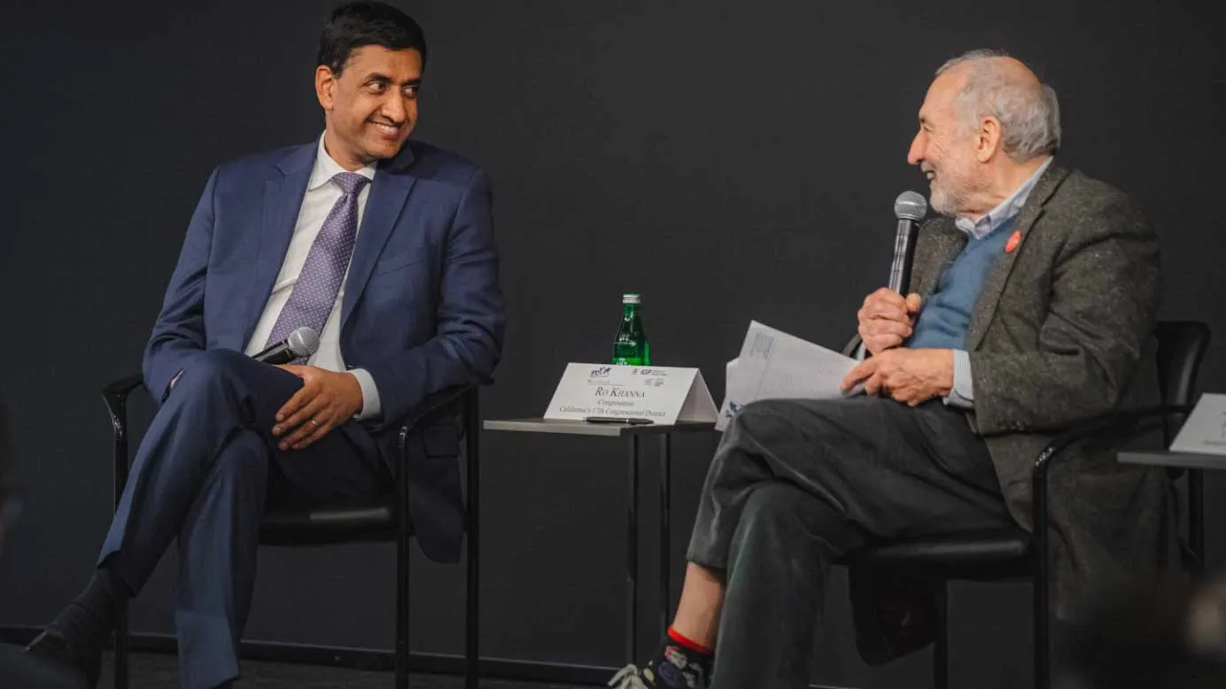 image of Congressman Ro Khanna (D-California) and economist and Nobel Laureate Joseph Stiglitz