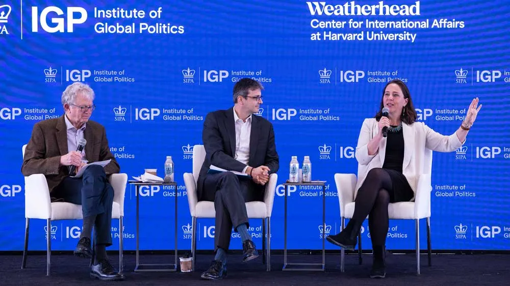 Panelists at the Politics and Economics of International Finance conference