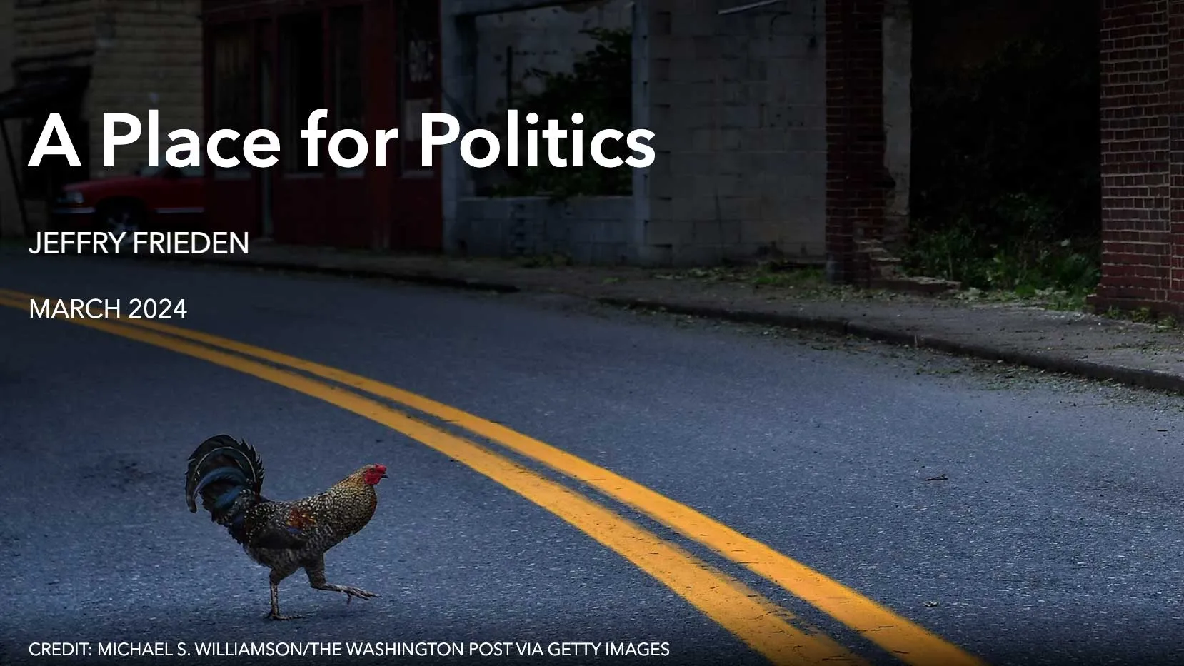 photo of chicken crossing the road