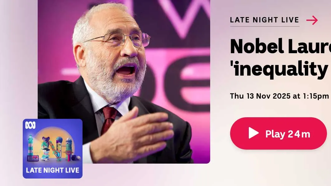 photo of Joseph Stiglitz talking