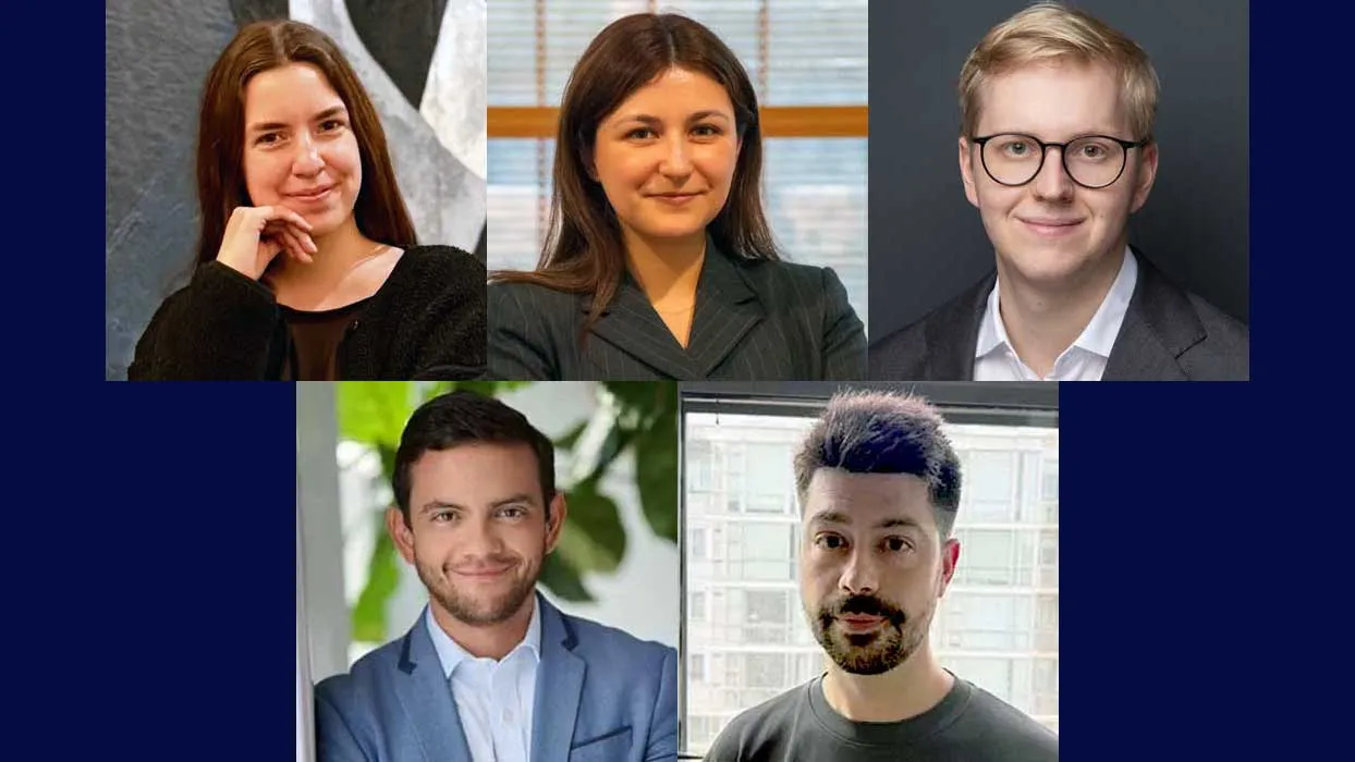 photo collage of the five postdocs